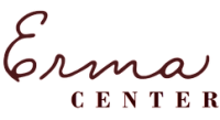 venue-south-texas-Erma-Logo Logo with the word "Erma" in cursive script above the word "CENTER" in capital letters.