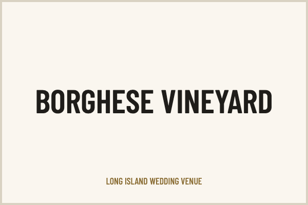 Borghese Vineyard (venue tile) Borghese Vineyard logo, a Long Island wedding venue Toast Entertainment works at